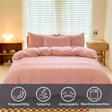 NSNLGSGC Twin Comforter Set, Red Gingham Bedding Comforter Sets, Red Grid Bed Comforter 2 Pieces (1 Comforter, 1 Pillowcase) NSNLGSGC