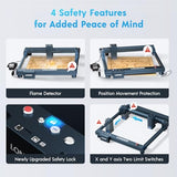 Longer B1 24000mW Laser Engraver,Equipped with auto air Assist, Camera kit,and 500mm Honeycomb Panel.High Speed 36000mm/min,Precise Cutting on Wood, Acrylic, and Stainless Steel. Longer
