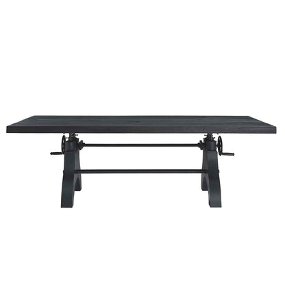 Modway 96" Adjustable Counter/Bar-Height Dining or Conference Table Black - WoodArtSupply