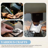 Dunzoom 127 Pcs Laser Material Kit Laser Cutting Engraving Materials Accessories Including Wood, Metal, PU Leather, Fabric, Glass, Rock, Rubber for Cutters Engraving Supplies Dunzoom
