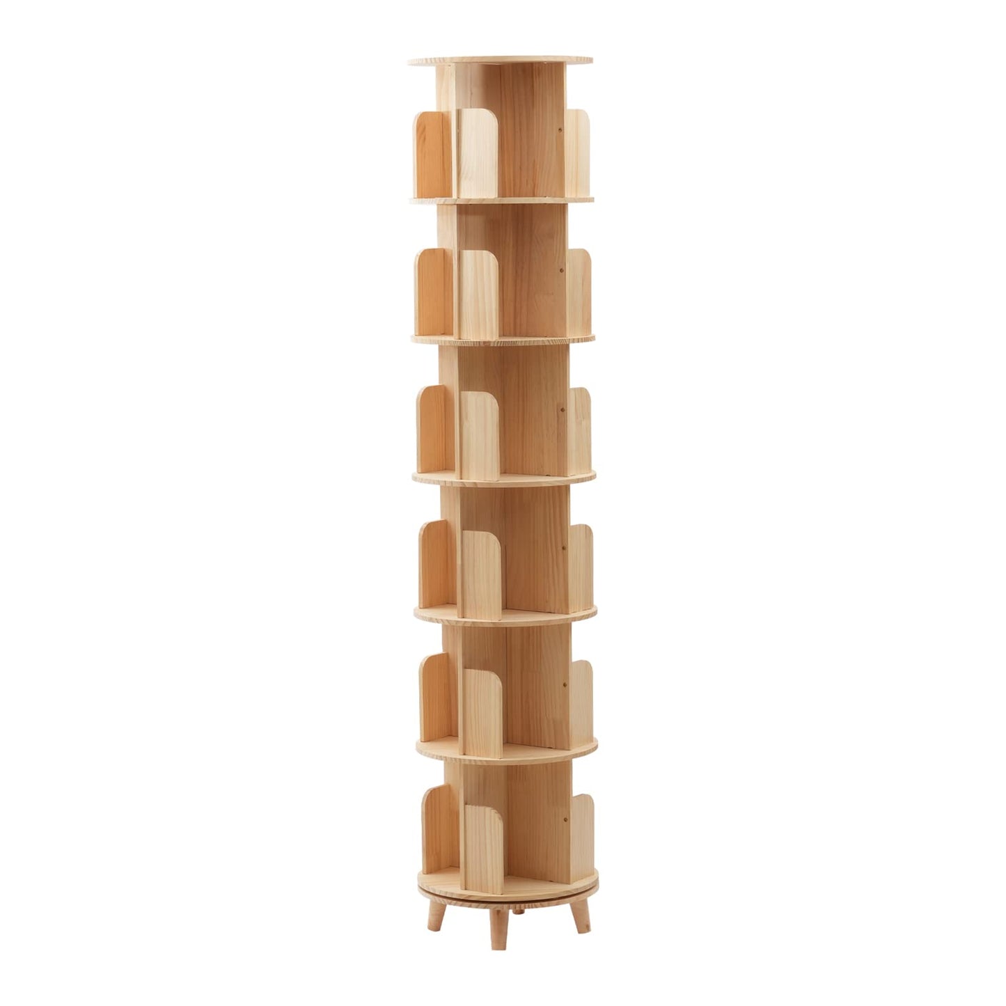 360° Rotating Freestanding Bookshelf - Multi-Tier Wooden Storage Rack for Home & Office - WoodArtSupply