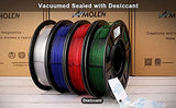 AMOLEN 3D Printer Filament Bundle, PETG Filament 1.75mm,Transcucent Clear/White,Red,Green,Blue Filament,PETG Transparent Filament with Light Transmission Feature,250g x 4 Spools Set AMOLEN