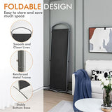 Giantex 6.2Ft Folding 4-Panel Room Divider Grey - 87" Wide Freestanding Foldable Fabric Privacy Screen, Lightweight Portable Partition Wall Divider and Separator for Home Office, Apartment, Studio Giantex