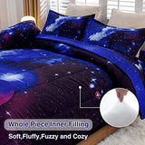 A Nice Night Galaxy 6Pcs Bedding Sets Outer Space Comforter Bed in a Bag 3D Printed Quilt,for Children Boy Girl Teen Kids,Full 6Pcs A Nice Night