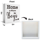 Mom Gifts, Home is Where My Boys are Sign, New Mom Gifts, Housewarming Gifts, Christmas Mothers Day Gifts for Mom Mother Mommy, Funny Home Decorations 5 X 5 inch WXUMTM