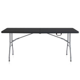 Plastic Development Group Plastic Banquet 6 Ft Indoor Outdoor Folding Table, Black Peakform