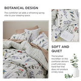 Bedsure Comforter Set Full Size - Cute Floral Bedding Comforter Set, 3 Pieces, 1 Soft Reversible Coconut White Botanical Flowers Comforter and Pillow Shams Bedsure