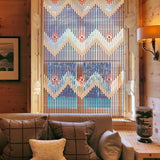 ANMINY Wood Bamboo Beaded Curtain 2 Panels Wooden Hanging Room Divider 52 Strands Decorative Handmade Door Bead Curtains Wall Panel Blinds for Doorway Restaurant Home Decor 35" x 76" - Wave Flower ANMINY