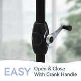 GREEN PARTY 10ft Outdoor Patio Umbrella, Auto-Tilt Market Table Umbrellas with Crank, 8 Sturdy Ribs & 1.5" Pole UV Protection for Garden Deck Backyard Pool, Navy Blue GREEN PARTY