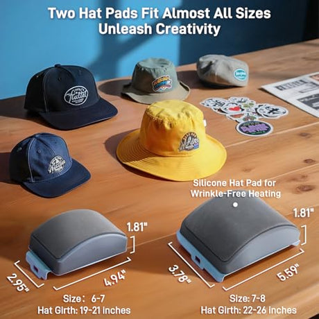 Auto Hat Heat Press Machine, Automatic Open/Release, 4 Memory Modes, Precise Temp/Timer Control, 6.54"x3.84"Curved Heat Plate, Hat Stretcher, for Caps, Sublimation, Vinyl, Heat Transfer GOCHIFIX