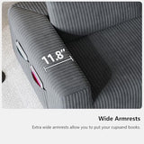 Domiqut 108”Modern Modular L-Shape Couch with Chaise, Modular Sectional Couches for Living Room, Deep Seat Boneless Sofa Bed, No Assembly Required Sleeper Sofa, Plush Corduroy Fabric, Dark Gray Domiqut