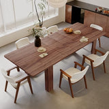 CayugaCrekrd Extendable Dining Table for 6-10 Person, 55" to 86" Modern Dining Room Table, Rectangular Kitchen Table, Brown CayugaCrekrd