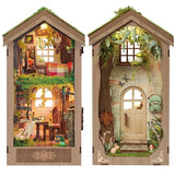 DIY Book Nook Kits for Adults,3D Miniature House Dollhouse with LED,The Secret Treehouse Wooden Bookshelf Insert Booknook,Gifts for Family Friends