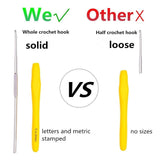 Yarniss Crochet Hooks,14 Size Crochet Set 2mm(B)-10mm(N), Ergonomic Crochet Hooks Set with Case for Beginner,Long Crochet Needles Yarniss