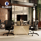 ELABEST Ergonomic Office Chair,Home Desk Chair with Mesh Back,Adjustable Lumbar Support,Built-in Springs Wide Seat,Executive Task Chair with 3-D Big Armrests,Tilt Function,Computer Desk Chair ELABEST