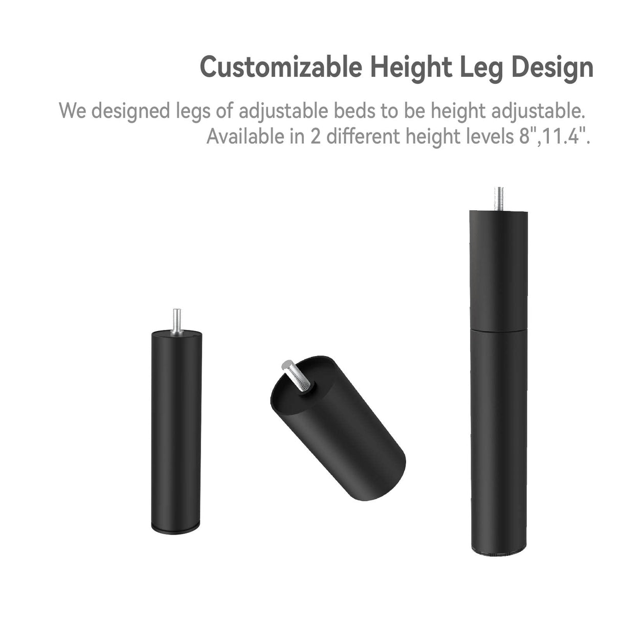 ESHINE 14" Hybrid Mattress Twin XL + Adjustable Bed Frame - Luxury Gel Memory Foam, Upholstered Bed Frames with Massage, USB, Under Bed Night Light, Head and Foot Incline, Split King ESHINE