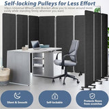 Room Divider Soundproof Privacy Panel with Wheels, 3 Panel Wall Divider (Aluminum Frame) for Room Partition, Folding Room Dividers Space Separation Office Cubicle Wall Divider Sound Proof Separator HOMSCREENER