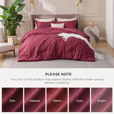 Bedsure Queen Comforter Set - Dark Red Comforter Queen Size, Soft Bedding for All Seasons, Cationic Dyed Bedding Set, 3 Pieces, 1 Comforter (90"x90") and 2 Pillow Shams (20"x26"+2") Bedsure