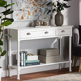 Baxton Studio Garvey French Provincial White Finished Wood 3-Drawer Entryway Console Table Baxton Studio