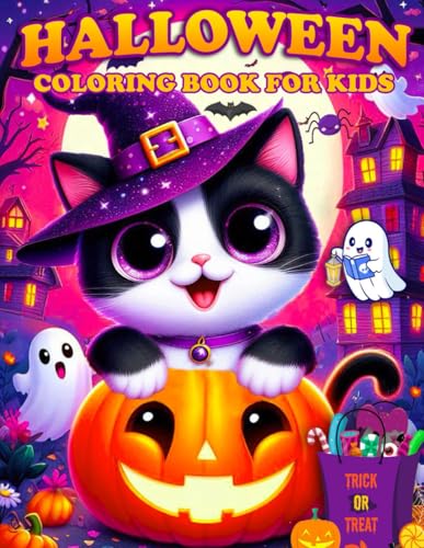 Halloween Coloring Book For Kids: Over 50 Easy Designs With Playful Pumpkins, Friendly Ghosts, Cute Witches, Cats, Owls And More WoodArtSupply