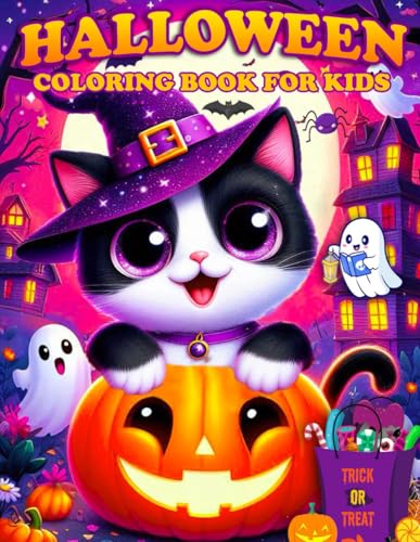 Halloween Coloring Book For Kids: Over 50 Easy Designs With Playful Pumpkins, Friendly Ghosts, Cute Witches, Cats, Owls And More