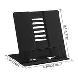 Honagu Book Stand Metal Desk Book Holder, Book Holders for Reading Hands Free, Adjustable Cookbook Documents Holder, Portable Bookstand for Music Books, Textbook, Recipe, Tablet, Ipad (Black) Honagu