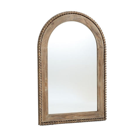 LuxenHome Traditional Arch Wall Mirror, Wood Framed Arch Window Wall Mirror, Farmhouse Decor, Decorative Wooden Mirror, Accent Entryway Wall Mirror, Wall Mounted Mirror Living Room Wall Decor LuxenHöme