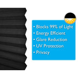 Redi Shade No Tools Original Blackout Pleated Paper Shade Black, 36" W x 72" L, 6 Pack Redi Shade