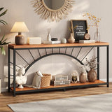 70.9 Inch Console Table, Extra Long Industrial Sofa Tables, 2-Tier Behind Couch Table, Foyer Tables for Entryway, Hallway, Living Room, Unique Design UNIQUITE