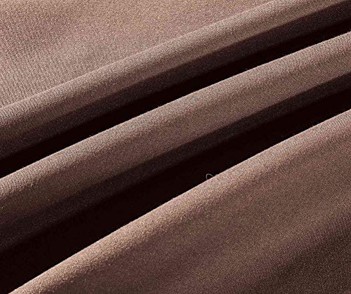 Sheets & Beyond Wrap Around Solid Microfiber Luxury Hotel Quality Fabric Bedroom Gathered Ruffled Bedding Bed Skirt 14 Inch Drop (Full, Brown) Sheets & Beyond