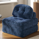 Dowinx Folding Sofa Bed with Pillow, Convertible Comfy Couch Bed for Adults Home Lounge and Gaming, Modern Comfortable Design for Apartment Living Room Bedroom, Single, Smooth Velvet, Blue Dowinx