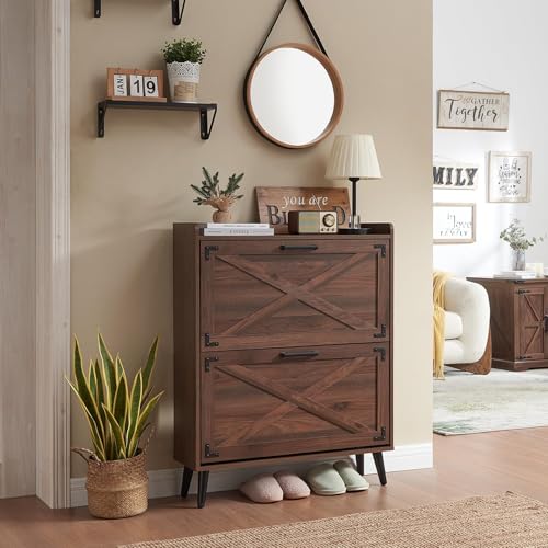 Barnyatoh Shoe Storage Cabinet,Farmhouse Shoe Organizer with