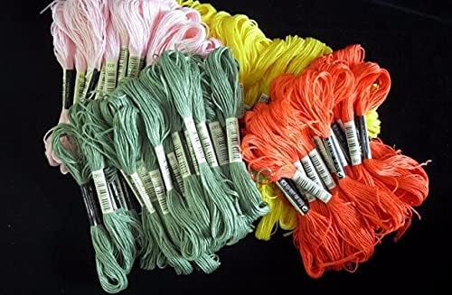 kkhouse 50 pcs Random Color Embroidery DIY Silk Line Branch Threads Similar Dmc Thread Floss Skein Cross Stitch Thread kkhouse