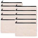 LifeUnite 10 PCS Canvas Makeup Bag Cosmetic Pouch Blank Zipper Bag-9.1 × 5.9 inch LIFEUNITE