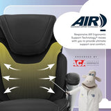 Serta Bryce Executive Office Chair, Ergonomic Computer DeskChairs with Patented AIR Lumbar Support, Comfy Body Pillows, Height Adjustable, Swivel Base with Wheels, Bonded Leather, Black Serta