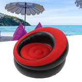 Yosoo Flocking Futon Sofa, Inflatable Chair Set - Red, Soft, Ultra Portable, Small Size, Backless, Armless, for Living Room, Bedroom, Camping, Travel, Beach, Hiking Yosoo