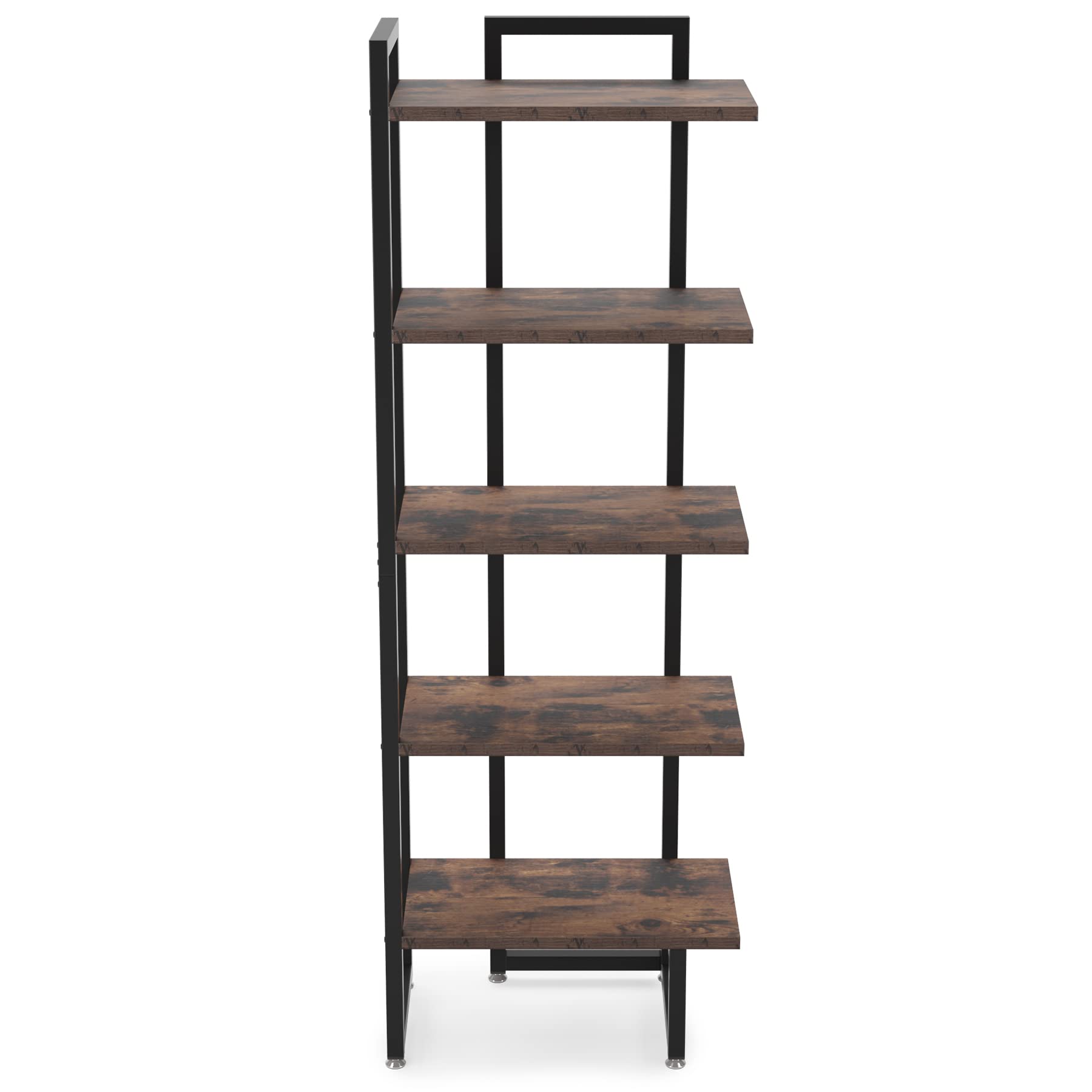 Tribesigns 5-Tier Industrial Corner Shelf - Sturdy Wood Storage Rack with Anti-Slip Pads - WoodArtSupply