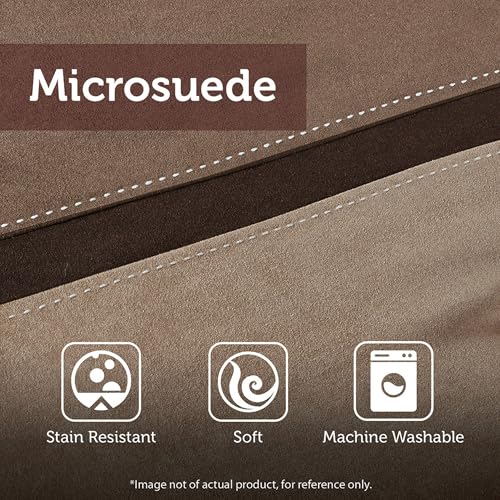 Madison Park Boone Cozy Comforter Set, Faux Suede, Deluxe Hotel Styling All Season Down Alternative Bedding Matching Shams, Decorative Pillow, Queen (90 in x 90 in), Rustic Brown 7 Piece Madison Park