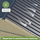 MUPATER 12 ft x 9 ft Outdoor Wood Shed with Metal Roof, Lean-to Storage shed Garden Furniture Tools with Lockable Door and Vents for Garden, Patio MUPATER