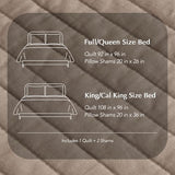 EVERGRACEHOME Cotton Sateen Quilt Set King Size, Pre-Washed Cotton Channel Stitch Coverlet Bedspread, 3 Pieces Lightweight Soft Bedding Sets for All Season, with 2 Pillow Shams, Stone Taupe EVERGRACEHOME