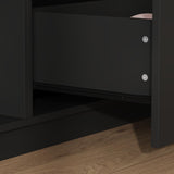 WOODTIME 109.4" W TV Stand for TVs up to 85 Inches, Extra Long Entertainment Center with 2 Large Drawers & Open Shelfs, Modern Wooden Media Console Cabinet for Living Room, Black WOODTIME