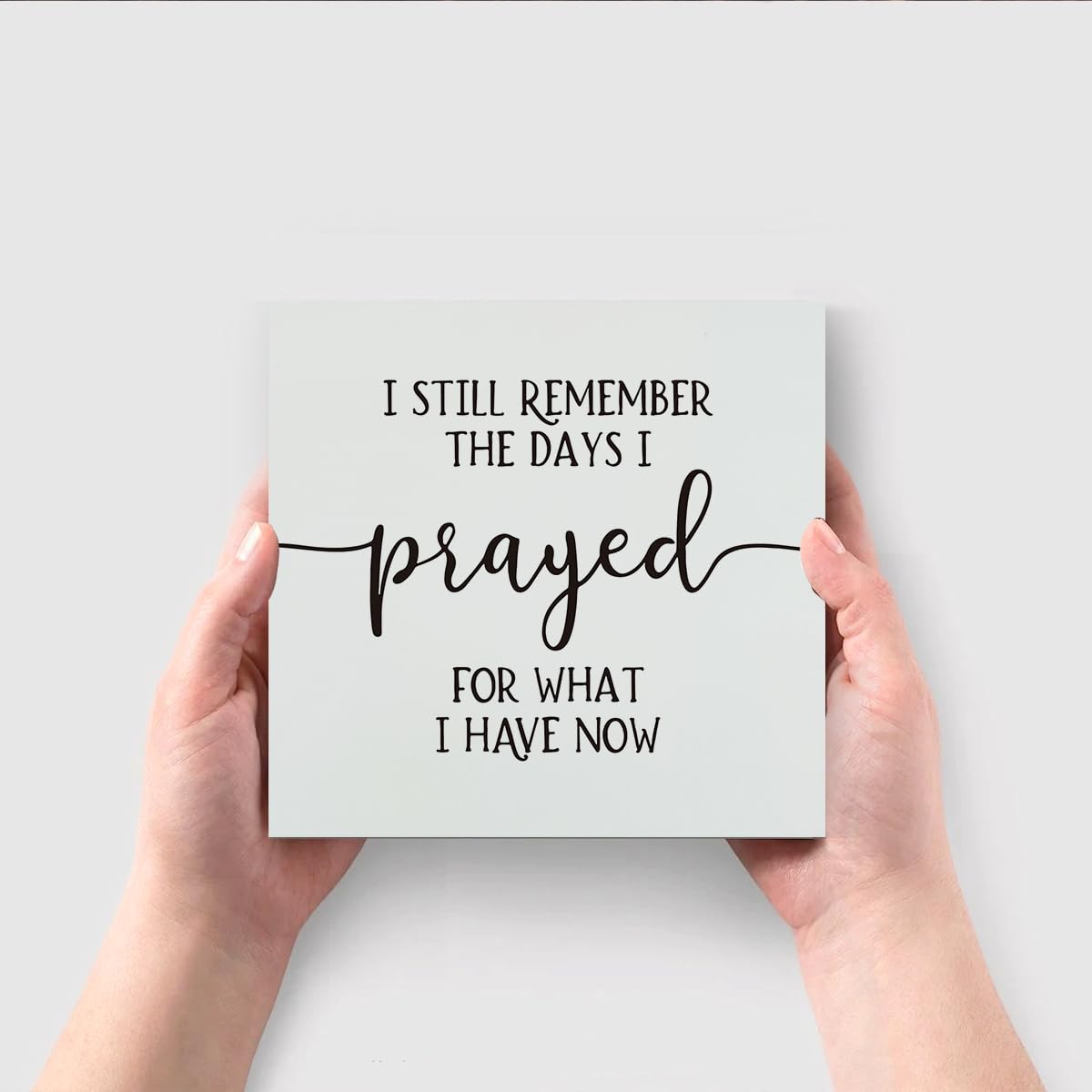 Inspirational Home Wooden Box Sign I Still Remember the Days I Prayed, Motivational Wooden Block Sign for Home Living Room Bedroom Decor, Farmhouse Kitchen Summerjokes