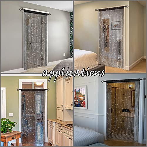 Atsweetlife Door String Curtain Doorway Beads Curtains,Hanging Room Divider Beaded Decor Hippie Glitter Fringe Panel Closet Window Doors Sequin Sheer Boho Doors Tassel (Gold) Atsweetlife
