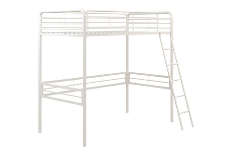 DHP Tommy Twin Metal Loft Bed, Off White DHP