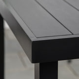 Outsunny Outdoor Dining Table for 6 Person, Rectangular Patio Table, Aluminum Metal Legs for Garden, Lawn, Patio, Woodgrain Black Outsunny