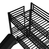 Bellemave Triple bunk beds with Slide Twin Over Twin Over Full Triple Bed Frame 3 Bunk Beds for Kids Teens Boys Girls with Ladder/Full-Length Guardrails, Black Bellemave