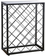 Mango Steam 32 Bottle Wine Rack with Black Glass Top Shelf, Free Standing for Home, Kitchen and Bar Mango Steam