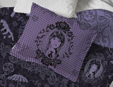 Jay Franco Kids Duvet Cover Set with Sham & Pillowcase – Ultra-Soft Linen Feel Bedding for Room Decor, Cover ONLY Comforter NOT Included, Purple - Wednesday, 2 Piece Twin Jay Franco