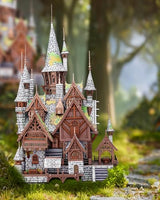 Piececool 3D Metal Puzzles Elves' Castle Metal Model Kit for Adults, DIY Architecture Building Kits,Family Time,Home Decor Best Gifts