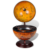 vidaXL Eucalyptus Wood Wine Stand - Rotatable Tabletop Globe Bar with 16th Century Nautical Maps & Antique Frescoes - Brown Farmhouse Style for Home/Office vidaXL